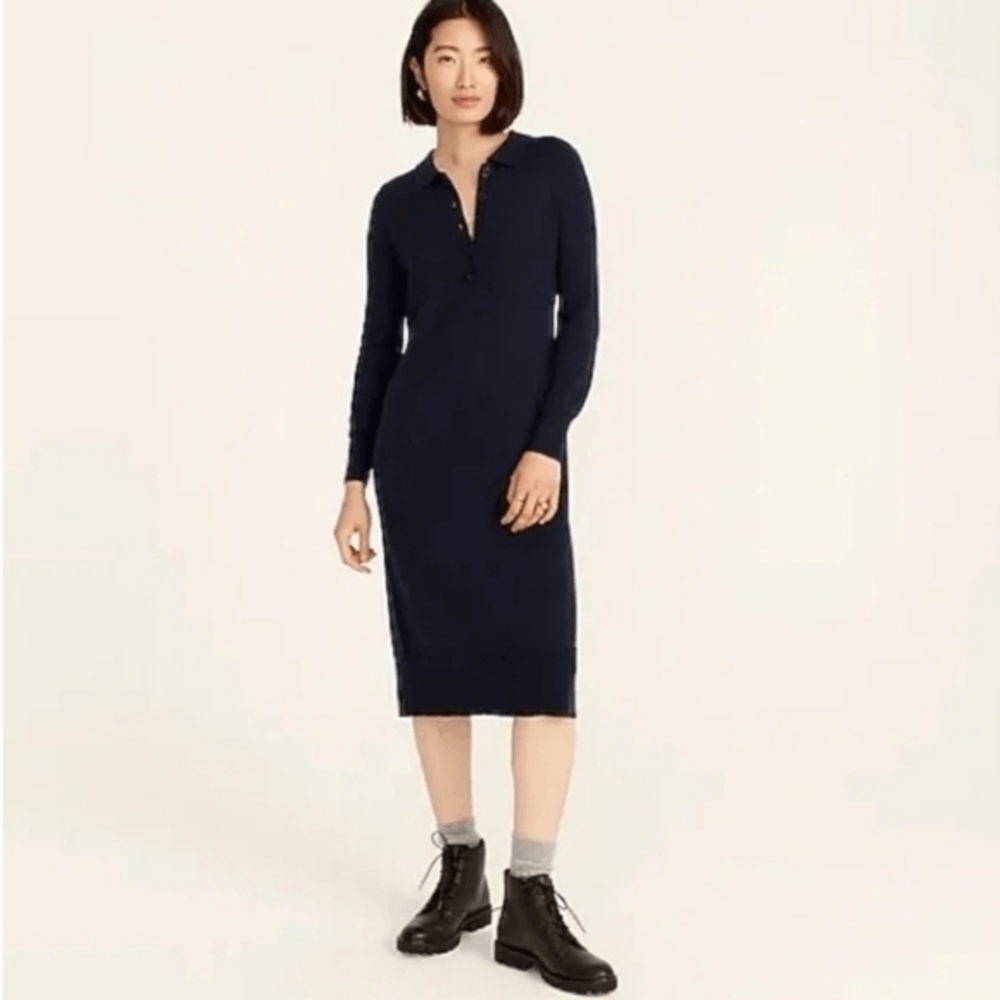 J Crew Navy Blue Polo Midi Dress